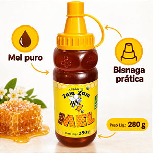 BISNAGA MEL PURO ZUM ZUM 280G UNIDADE