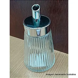 Acucareiro vidro tampa inox 250ml