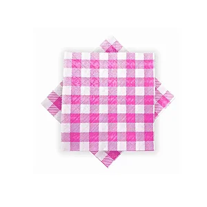 GUARDANAPO 20X21 XADREZ ROSA C/50 UND