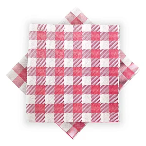 GUARDANAPO XADREZ VERMELHO 20X21 C/50 UND
