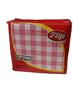 GUARDANAPO XADREZ VERMELHO 20X21 C/50 UND