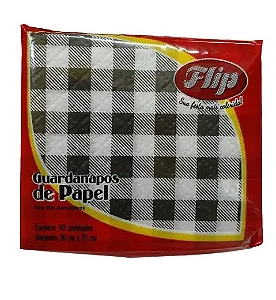 GUARDANAPO XADREZ PRETO 20X21 C/50 UND
