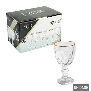 Taça de licor de Vidro com fio de Ouro Diamond 50 ml