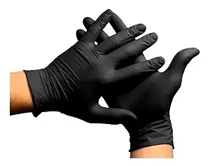 LUVA NITRILICA PRETA M S/PO C/100 UND