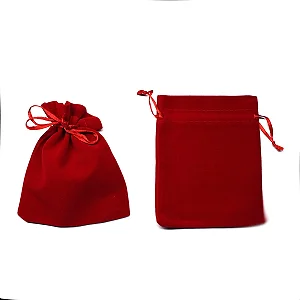SACO AVELUDADO VERMELHO 10X12CM C/10 UND