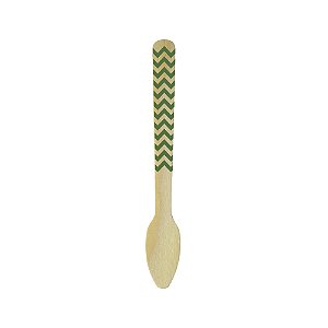 COLHER SOBREMESA MADEIRA ZIG ZAG VERDE C/12 UND
