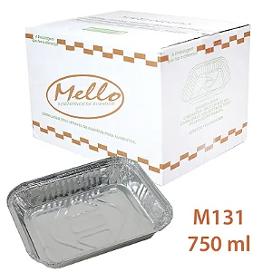 BANDEJA ALUMINIO RETANGULAR 750ML CX C/100