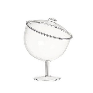 TACA TROPICAL INCLINADA ACRILICA TRANSPARENTE CAPACIDADE 1LT COM TAMPA