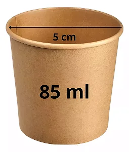 COPO PAPEL TERMICO KRAFT 85ML C/50 UND