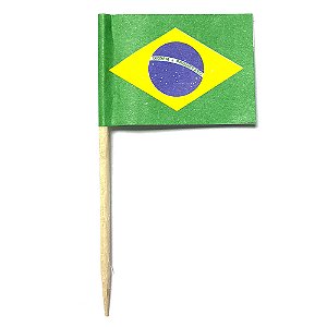 PALITO PETISCO BANDEIRA DO BRASIL C/10
