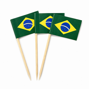PALITO PETISCO BANDEIRA DO BRASIL C/10