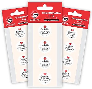 ETIQUETA COMEMORATIVA H-10 C/100 UN GRATIDAO TER VOCE COMO CLIENTE