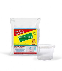 KIT 200ML POTE/TAMPA C/25 UNIDADES