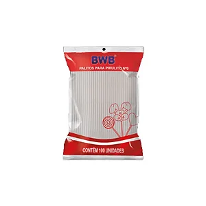 PALITO PIRULITO PLASTICO 9CM C/100 BCO