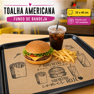 TOALHA PAPEL AMERICANA 25X40CM C/100 LANCHE
