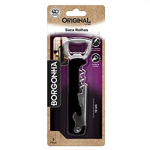 SACA ROLHAS BORGONHA C/ ABRIDOR GARRAFAS 12CM