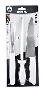 KIT CHURRASCO 5 PECAS INOX COM BOLSA - KE HOME