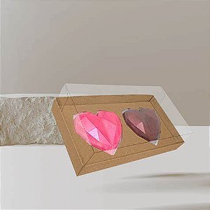 CAIXA MULTIUSO KRAFT C/TAMPA DE ACETADO 20X13X5CM UNIDADE