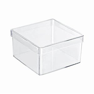 CAIXA ACRILICA TRANSPARENTE 19,6X19,6X9,5CM UNIDADE