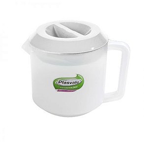 JARRA PLASTICA 1 LITRO TRANSPARENTE TAMPA BRANCA