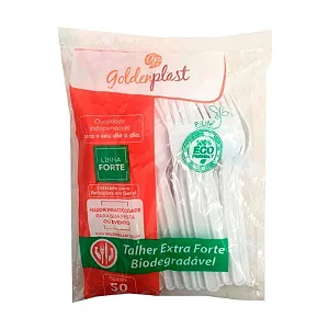 GARFO FORTE BRANCO GOLDENPLAST C/50 UND