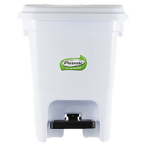 LIXEIRA PLASTICA COM PEDAL 15 LTS COR BRANCA