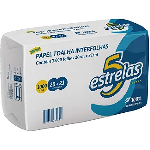 PAPEL TOALHA INTERFOLHADO 100%BRANCO 20X21 C/1000