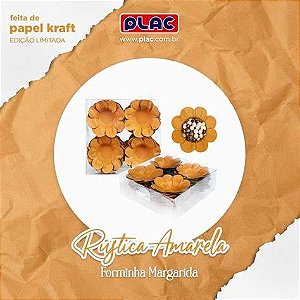 FORMA DOCE MARGARIDA ARTESANAIS RUSTICA AMARELO C/40 UNIDADES PC