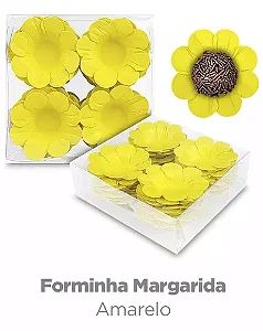 FORMA DOCE MARGARIDA ARTESANAIS AMARELO C/40 UNIDADES PC
