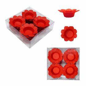 FORMA DOCE MARGARIDA ARTESANAIS VERMELHO C/40 UNIDADES PC