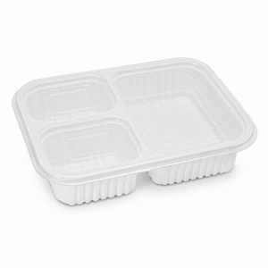 BANDEJA BRANCA C/3 DIVISORIAS 900ML C/12 UND