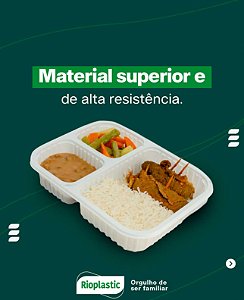 BANDEJA BRANCA C/3 DIVISORIAS 900ML C/12 UND