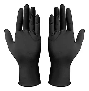 LUVA NITRILICA PRETA P C/100 UND