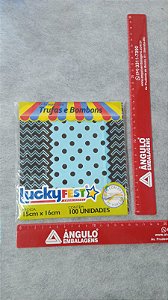 EMBALAGEM TRUFA POA MARROM COM AZUL 15X16 C/100 UND