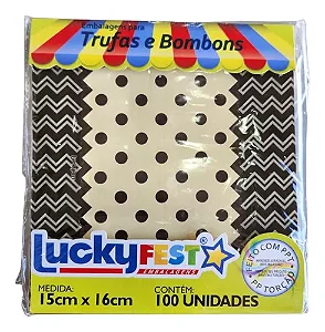 EMBALAGEM TRUFA POA MARROM COM MARFIM 15X16 C/100