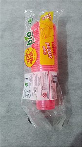 COPO 300ML BIODEGRADAVEL CRYSTAL NEON ROSA C/25 UNIDADES