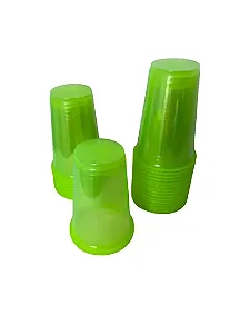 COPO 300ML BIODEGRADAVEL CRYSTAL NEON VERDE C/25 UNIDADES