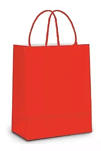 SACOLA PAPEL VERMELHO PP 18X22X9 C/10