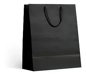 SACOLA PAPEL PRETO PP 18X22X9 C/10