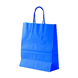 SACOLA PAPEL AZUL BIC PP 18X22X9 C/10