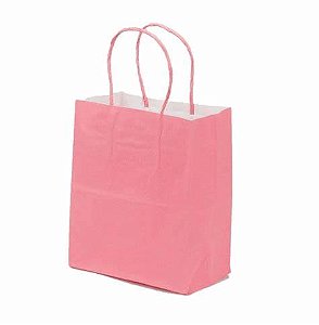 SACOLA PAPEL ROSA PRINCESA PP 18X22X9 C/10