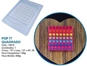 FORMA ESPECIAL TRAD POP IT QUADRADO COM 3 PARTES