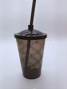 COPO FEST 400ML TAMPA/CANUDO FUME PRETO TPA/CANUDO