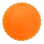 BANDEJA RENDADA REDONDA 21CM LARANJA NEON UNID