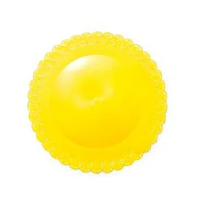 BANDEJA RENDADA REDONDA 21CM AMARELO UNID