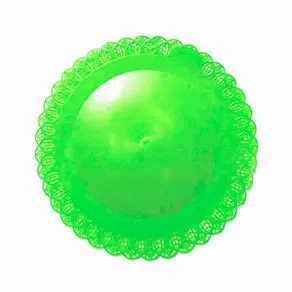 BANDEJA RENDADA REDONDA 21CM VERDE NEON UNID