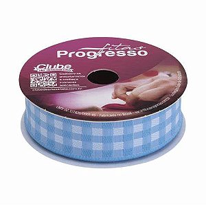 FITA 212 XADREZ BORDADO AZUL BEBE 22MMX10MT