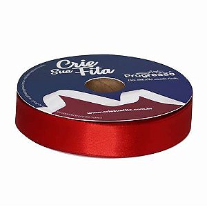 FITA CETIM SIMPLES 209 VERMELHO 22MMX50MT COM IMPRESSAO