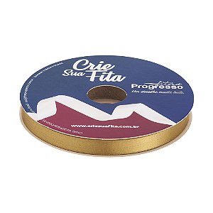 FITA CETIM SIMPLES 1353 DOURADO 10MMX50MT COM IMPRESSAO
