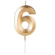 VELA DESIGN DOURADA NUMERO 6